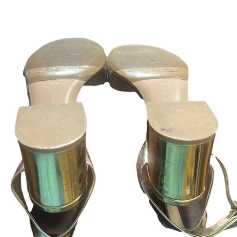 GIANVITO ROSSI MILANO GOLD METTALIC LEATHER‎ SANDALS SIZE 39 - Picture 4 of 9